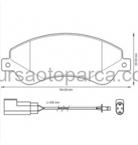 Transit V-347 Ön Fren Balatası Tek Fişli 06- 