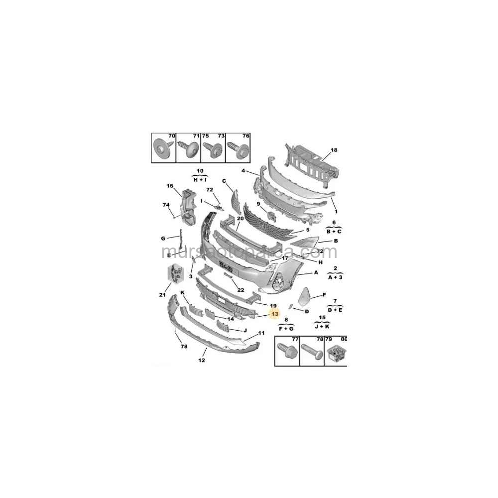 5008 Ön Tampon Alt İzgarası 2016- 