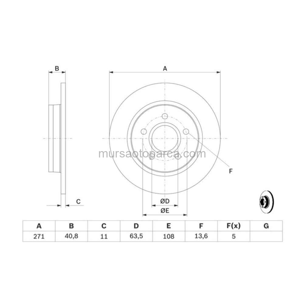 Focus/C-Max Fren Diski Arka Adet Fiyat 11- Bv61 2A315 Ba 