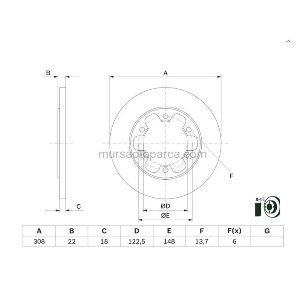 Transit V-363 Fren Diski Arka Adet Fiyat Çift Teker 6 Bijon 14- Bk31 2A315 Bd