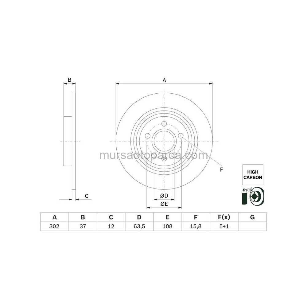 Volvo Xc40 Arka Fren Diski 17- 31471477