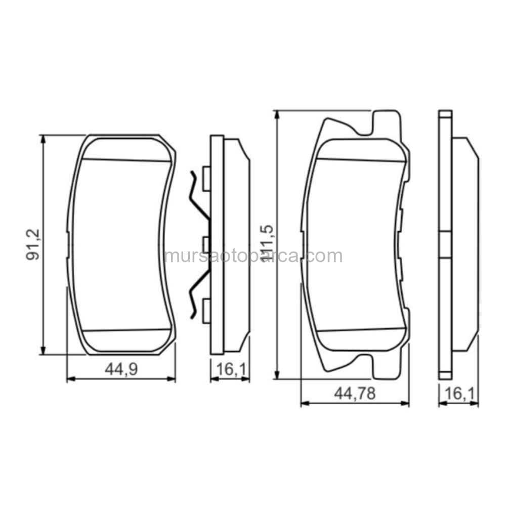 Pajero Asx 10-12 Outlander 07-12 Fren Balatası Arka 00-06 Mn102628