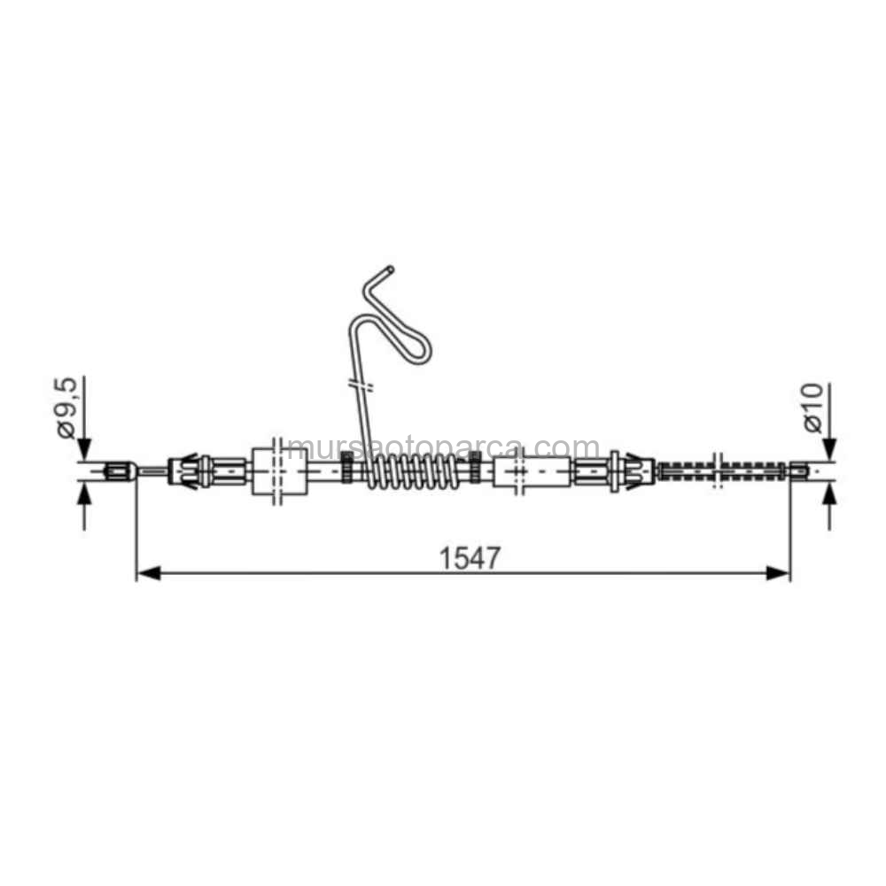 V184 El Fren Teli Arka Sol Bınek Önden Çeker 1547 Mm 00-06 1C15 2A809 Cg
