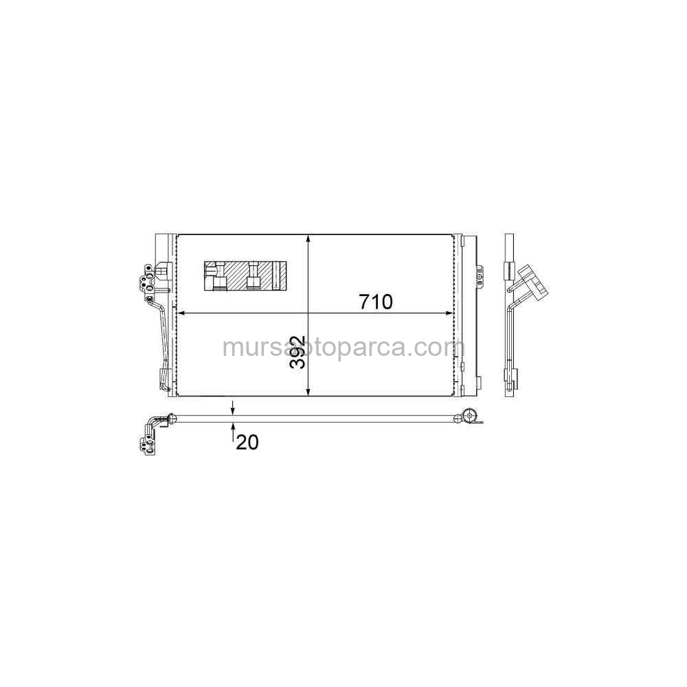 Vito.109 111 115 120.Cdı -Viano .2 2-3 0.Cdı Klima Radyatörü 07- A6398350800 