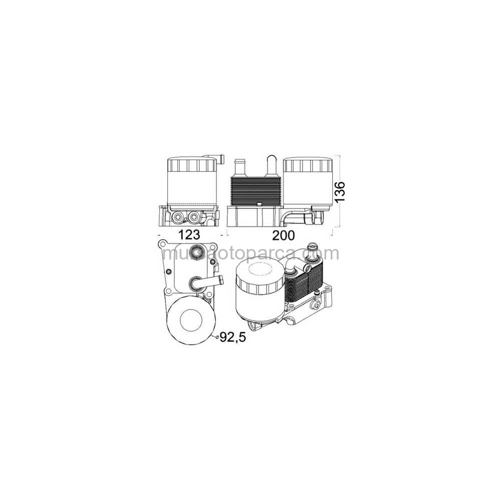 Connect/Focus Yağ Soğutucusu Komple Filtreli 02- 2M5Q 6B624 Bd