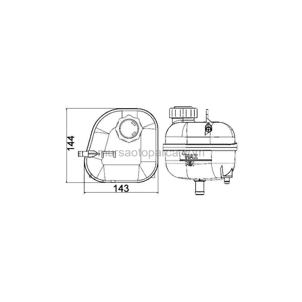 Mini R50-R52-R53 Radyatör Yedek Su Deposu 01-07 17137529273 