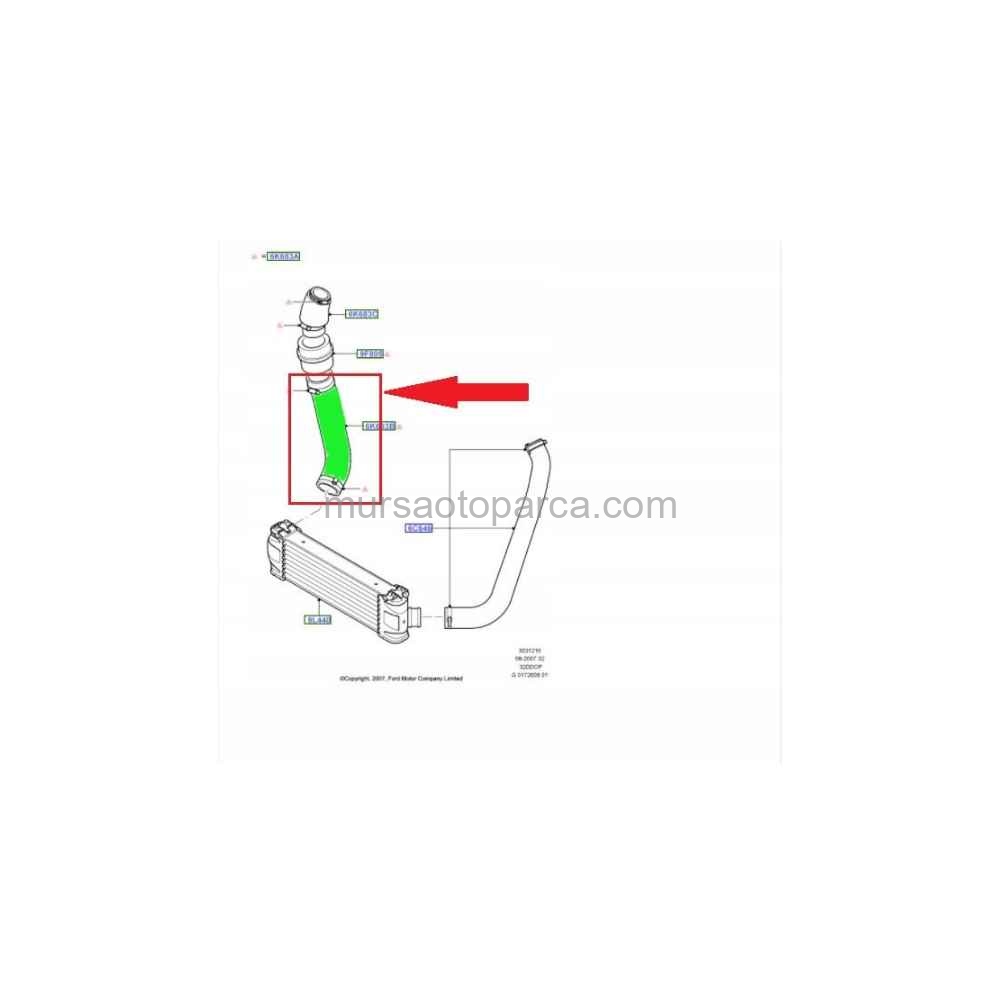 Transit V-347 Turbo Hortumu Büyük 06- 8C16 6K683 Af 