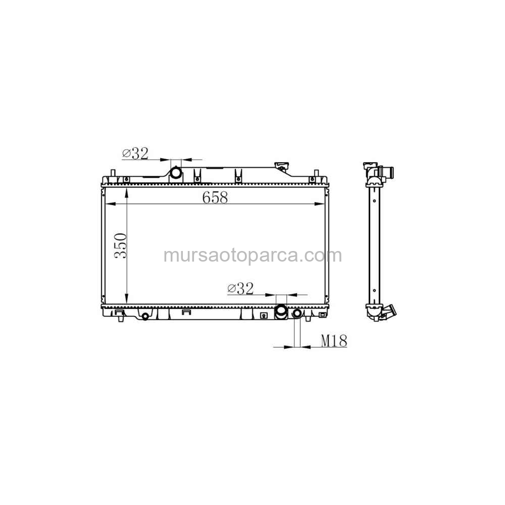 Civic Ep Hb Su Radyatörü Mt 350X658X16 01-05 19010-Pra-003 