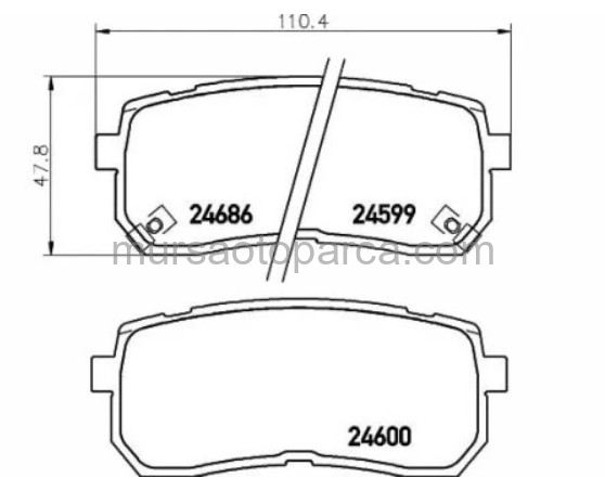 H1/Carnival/Sorento Arka Fren Balatası 2008 Sonrası 583023Ja00 