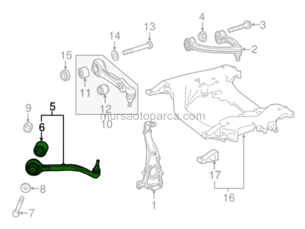 Mercedes W217-222 2014-2021 Ön Alt Sağ Salıncak A2223302401