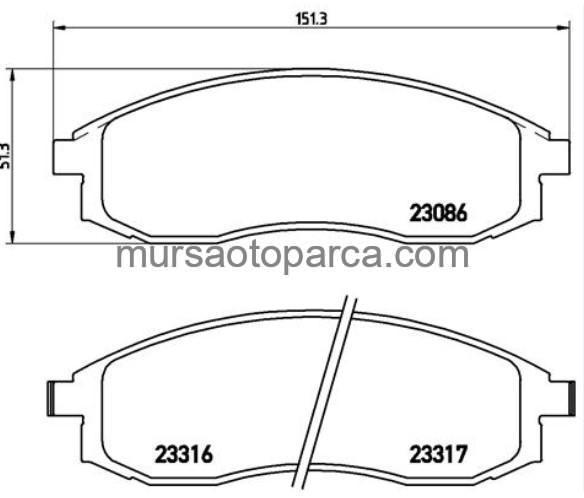 L200 2003-2005 L200 2000-2001 Ön Fren Balatası Mn102617 