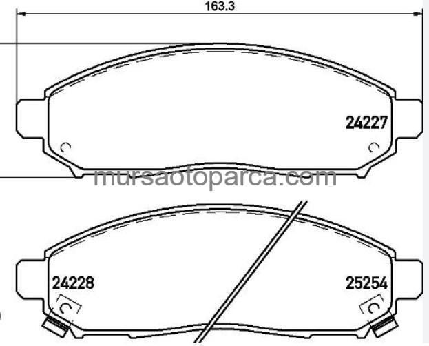 Navara 2005-2015 Pathfinder 2005-2014 Ön Fren Balatası 16 Jant D1060Zp00A 