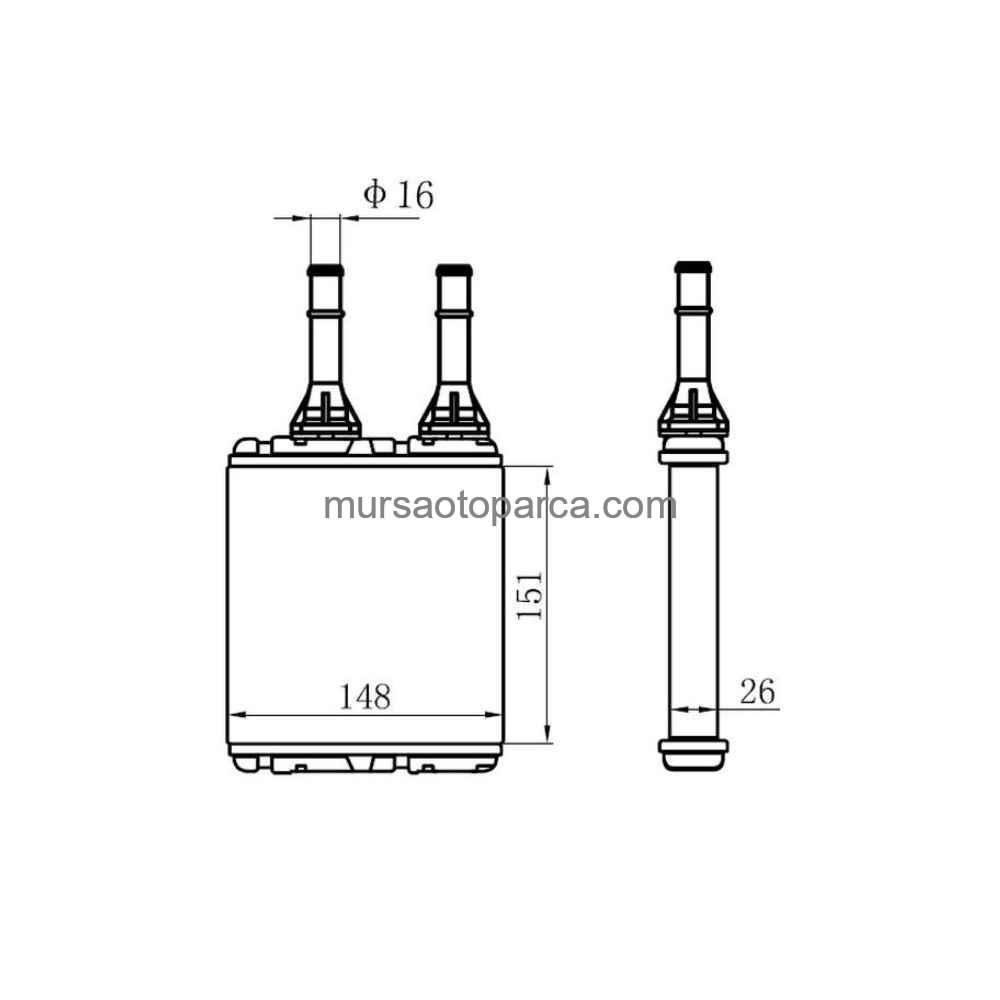 Pıck-Up D22 Kalorifer Radyatörü 151X147X26 02-15 27140-Vk305