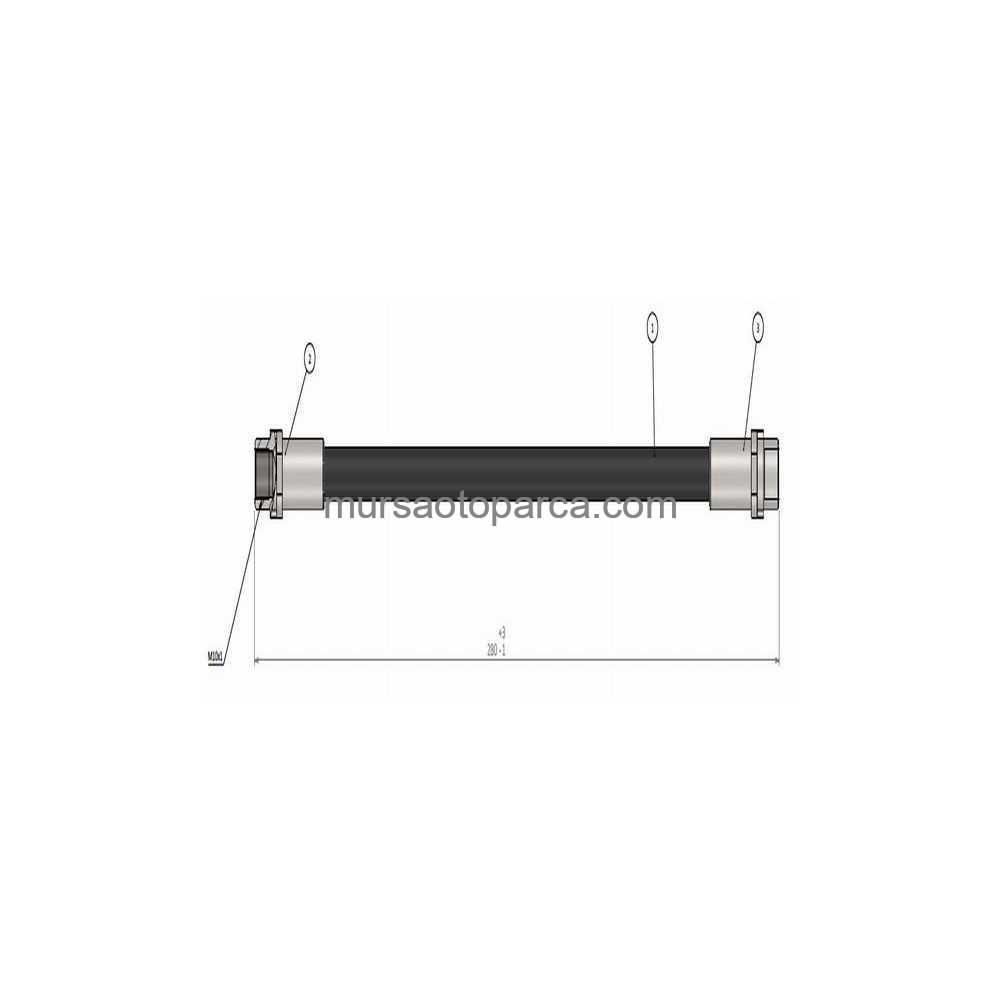 T5-T6 Fren Hortumu Arka 280 Mm 04- 7H0611775