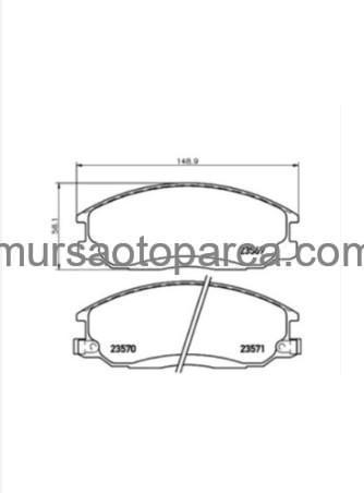 Santafe/Trajet/Starex/Ssangyong Actıon/Kyron Ön Fren Balatası 1997-2008 581014Aa26 