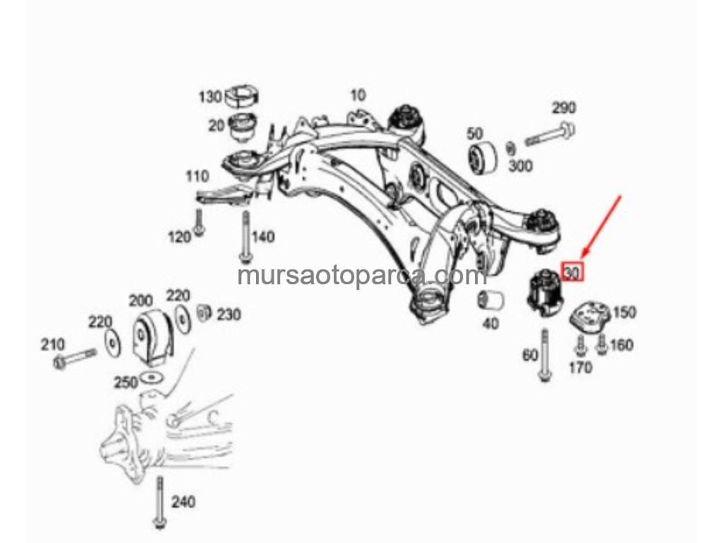 Mercedes W231 2014 Sonrası Arka Travers Takozu A2313510142