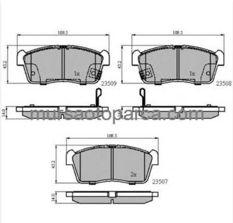 Qashqai 07-12 Xtrail 01-13 Juke 10-14 Vitara 09-15 Arka Fren Balatası D4060Ja00A 