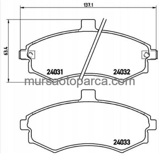 Elantra/Matrix Ön Fren Balatası 2001-2003 581012Da40