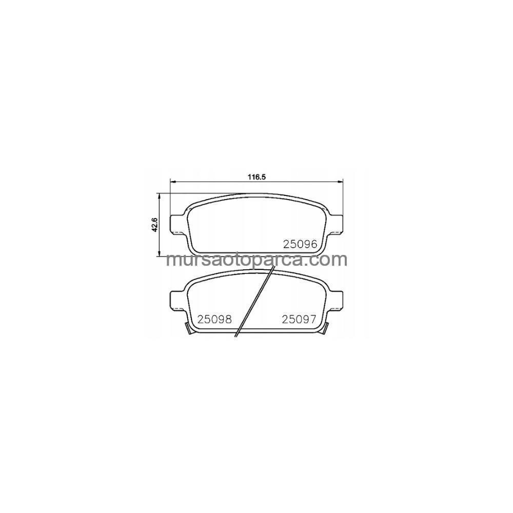 Astra J Mokka Cruze Aveo Fren Balatası Arka 15Inch 268Mm Diskler İçin 09- 1605296