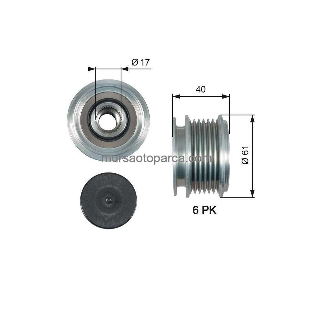 T5-Caddy-Polo-Golf-Crafter-A3-A4-Leon Alternatör Kasnağı 04- 022903119C