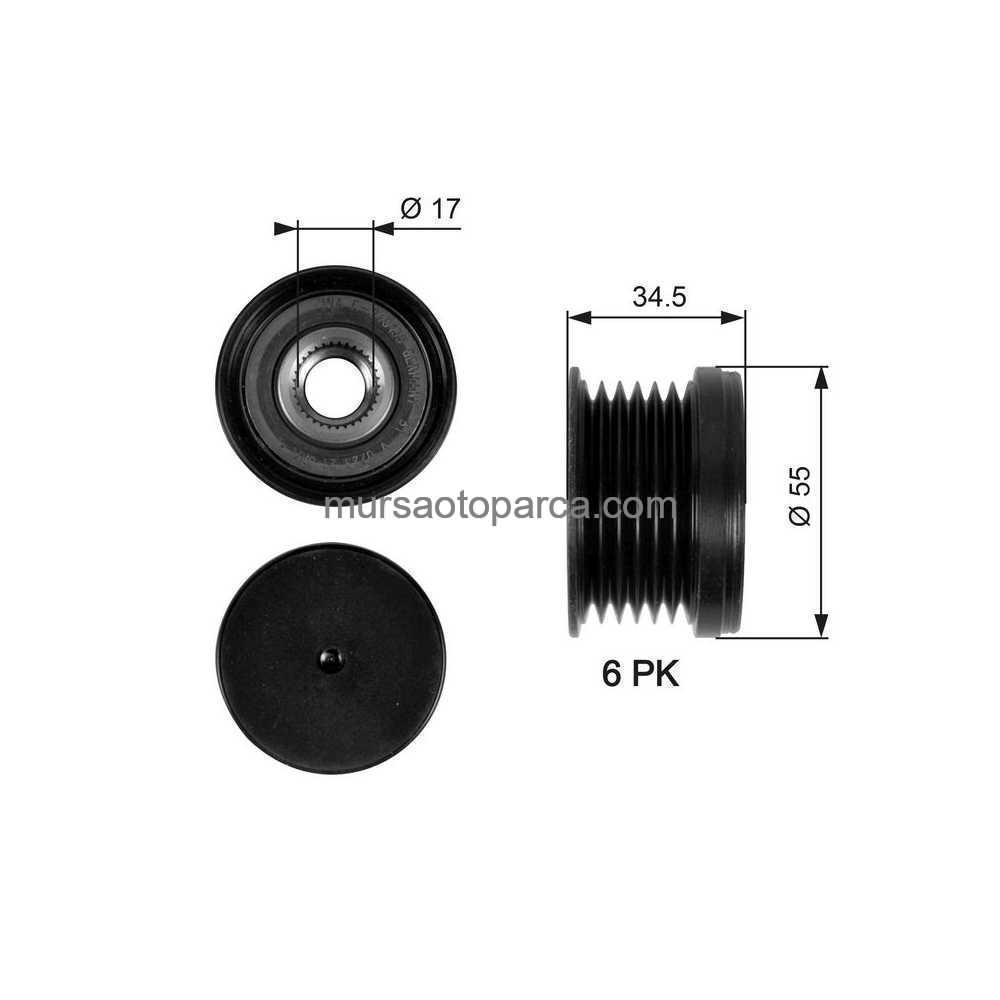 Golf5-Jetta-Passat-Polo-A3-Leon Alternatör Kasnağı 04- 03C903119F