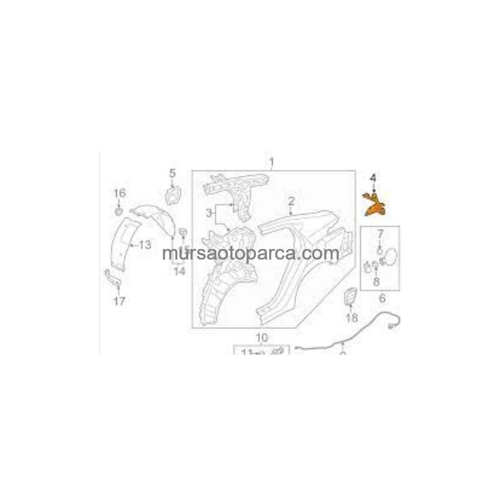 Hyundai Elantra 2011 Sonrası Sağ Stop Yuva Sacı 715803X000 