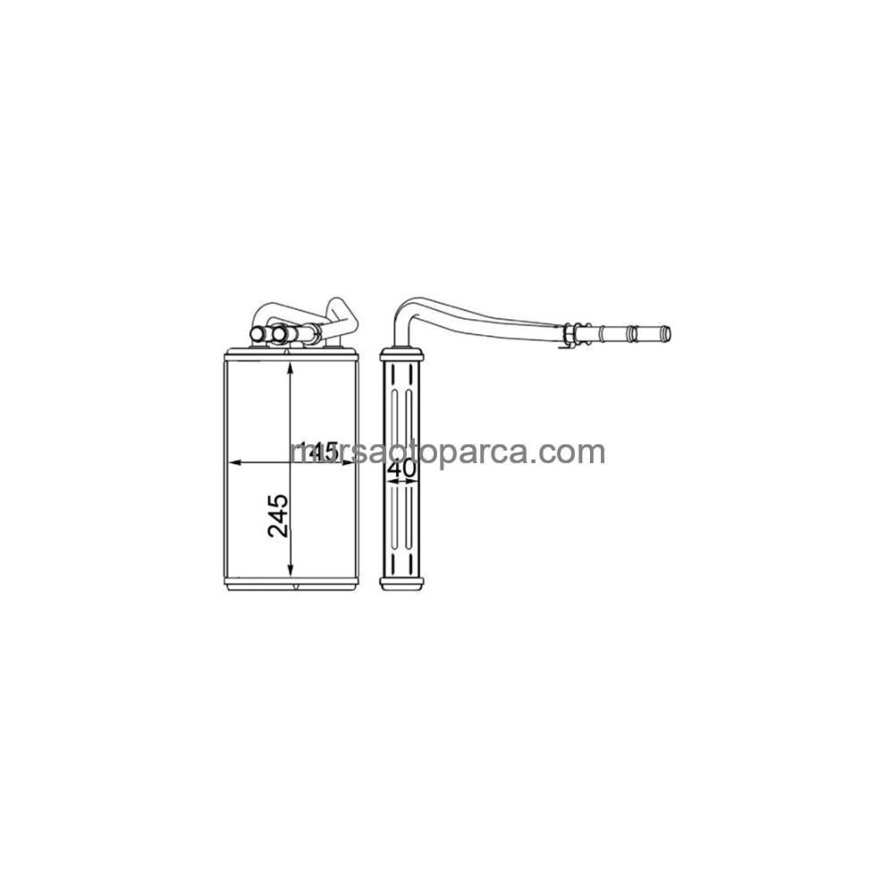 Transit T12 /T15 Kalorifer Radyatörü Klimalı/Borulu 94- 95Vw 18B539 Bf 