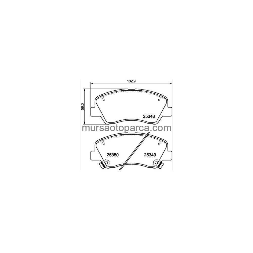 Accent Blue/I20 15-/Rio/Ceed/Cerato Ön Fren Balata Disk 2011-2015 58101C8A50