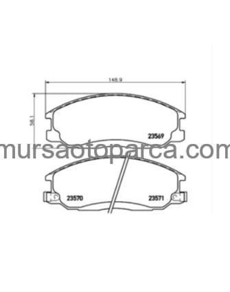 Santafe/Trajet/Starex/Ssangyong Actıon/Kyron Ön Fren Balatası 1997-2008 581014Aa26