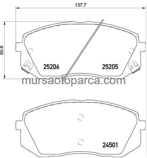 Kona/Sonata/Tucson/Optima/Soul/Sportage Ön Fren Balatası 2018 Sonrası 58101J9A10
