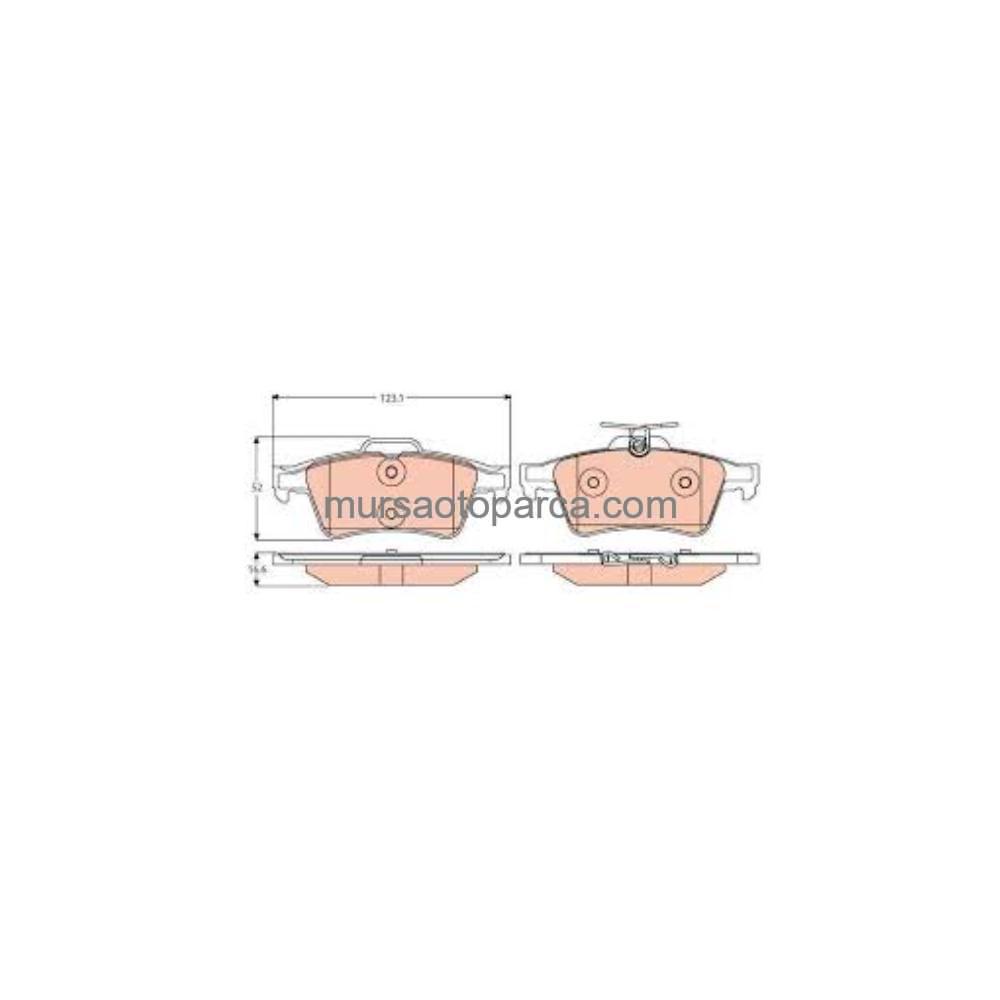 Vectra C/Focus/Citroen/Mazda/Renault/Saab/Volvo Fren Balatası Arka 02- 1605117 