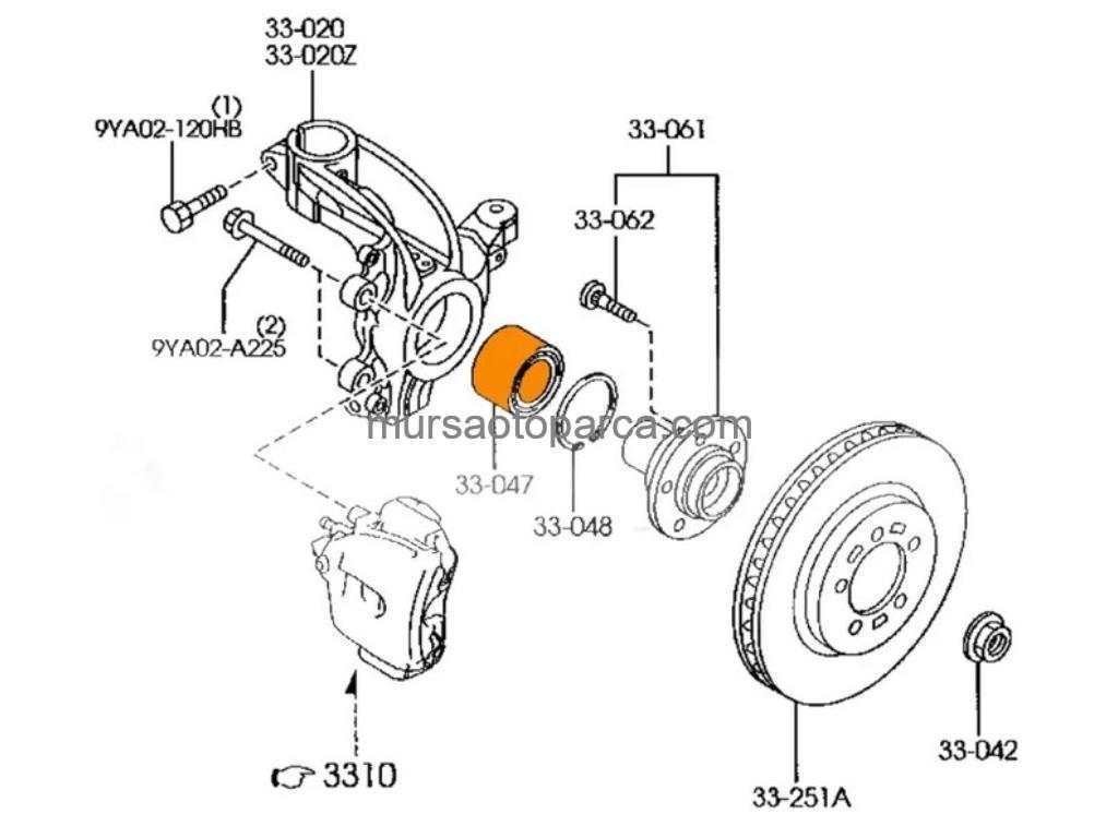Mazda 3 2005-2013 Ön Teker Rulmanı Bbm2-33-047