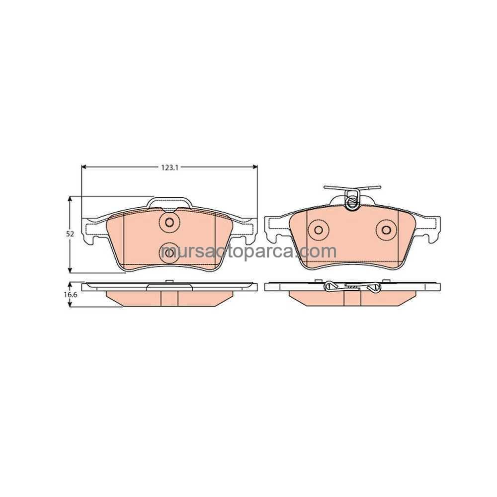 Luguna 2 /C-Max /Focus/Vectra C Fren Balatası Arka Üstten Yaylı 03- 7701207996 