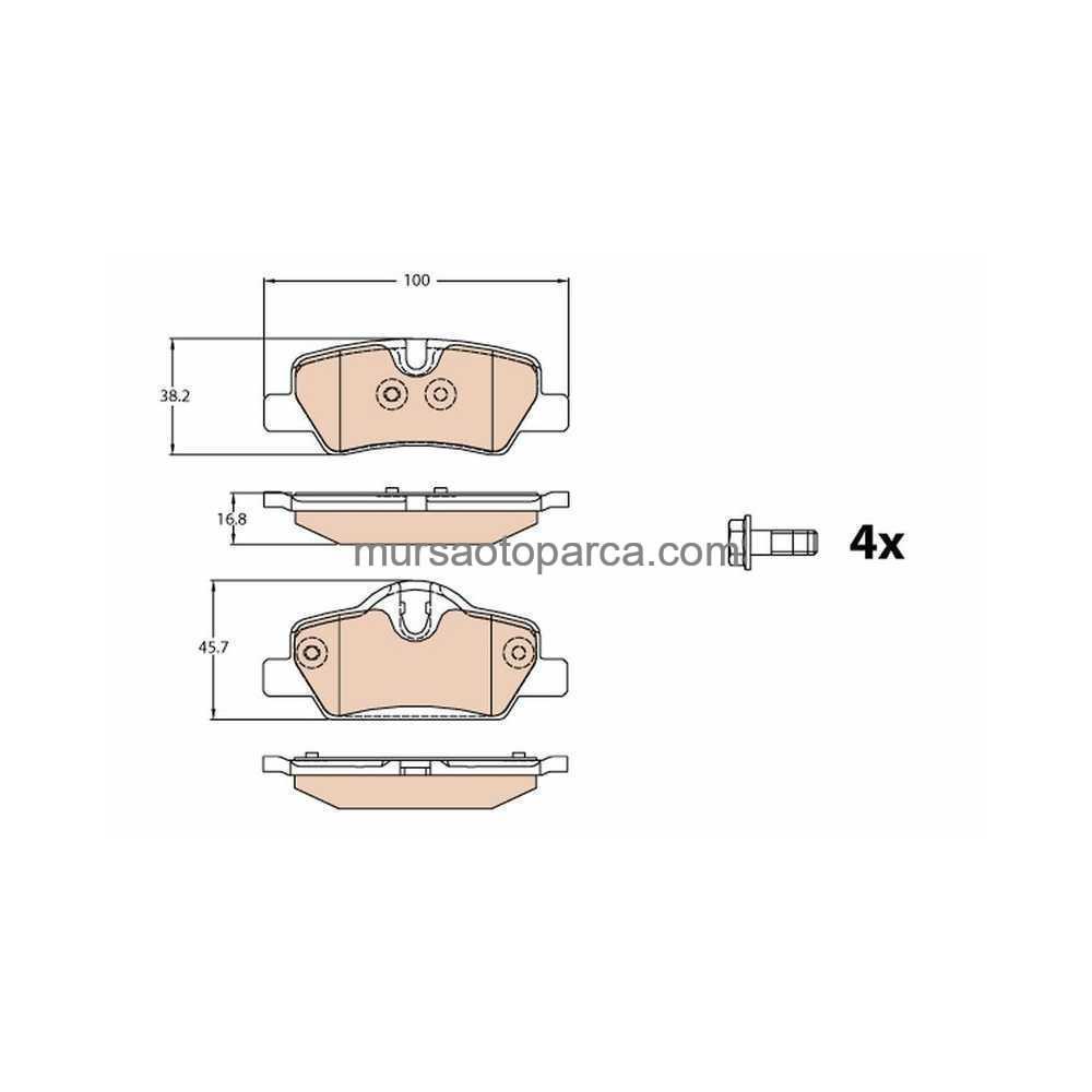 Mini R55-R56-R57 Fren Balatası Arka Arka 14- 34216871299