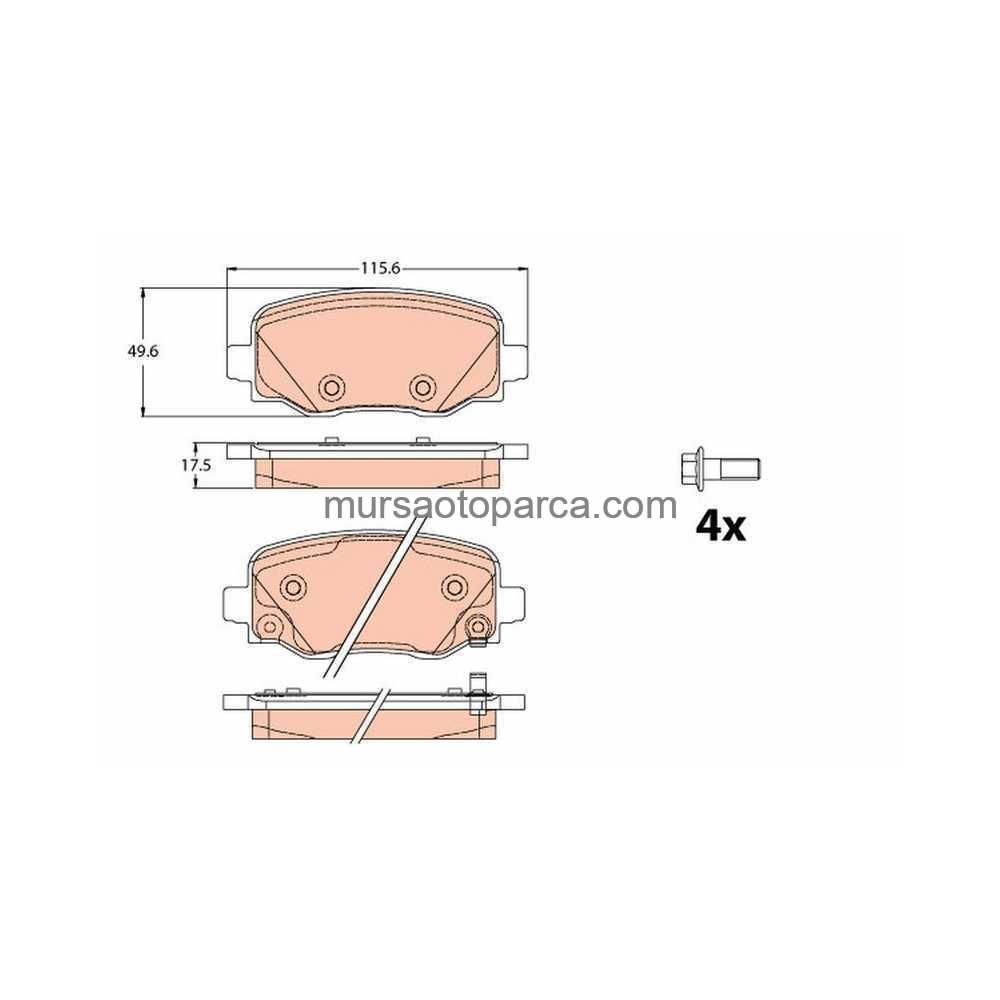 Jeep-Fiat 500X/Jeep-Renegade Fren Balatası Arka Diski 14- 77367417
