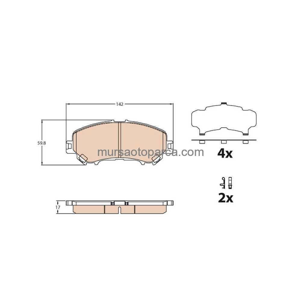 Qashqai J11 Xtrail T32 14- Fren Balatası Ön 14- D1060-4Ea0A