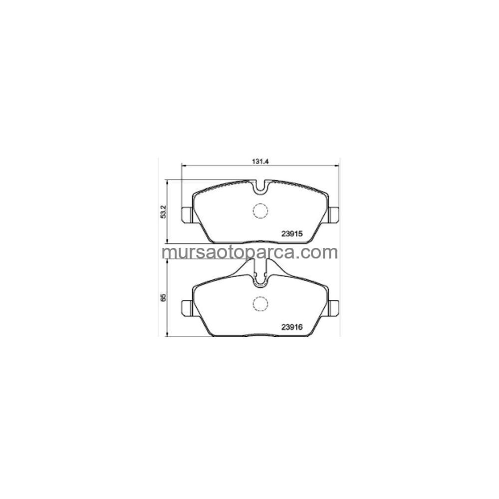 E81-E82-E87-E88-2F45-Mini R55-R56-R57-R58 Fren Balatası Ön 05-19 34106884263 