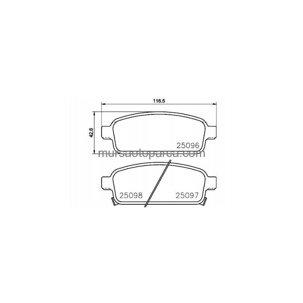 Astra J Mokka Zafira C Fren Balatası Arka 15 İnch 268 Mm Diskler İçin 09- 1605262