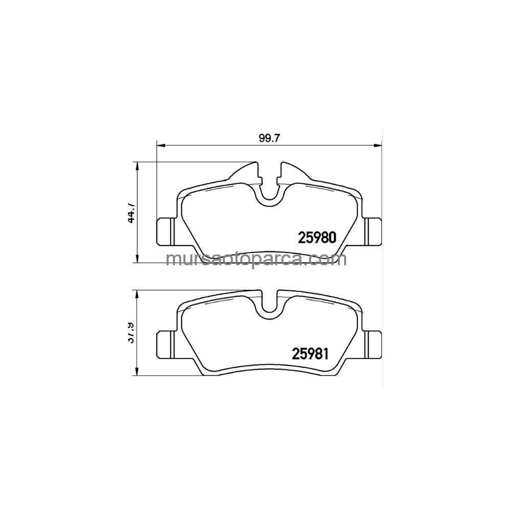 Mini F55-F56-F57 Fren Balatası Arka 14 34216871300 