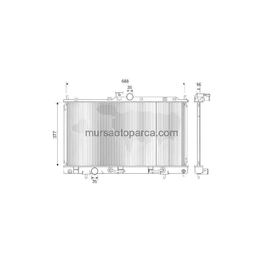 Lancer Cs Su Radyatörü Mt 375X688X16 03-07 Mr968856