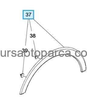 Crossland X Çamurluk Dodik Ön Sağ Siyah 17- 